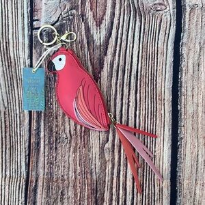 Pink Parrot Keychain/zip pouch for Bird Lovers